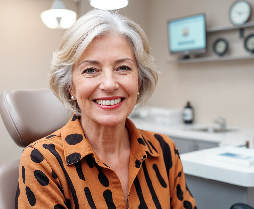 Paciente sorrindo na Maia Clinica Odontologica